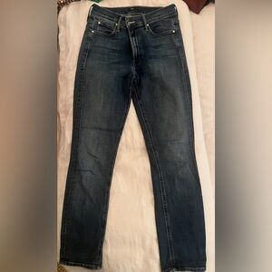 MOTHER Dark Blue Straight Leg Jeans